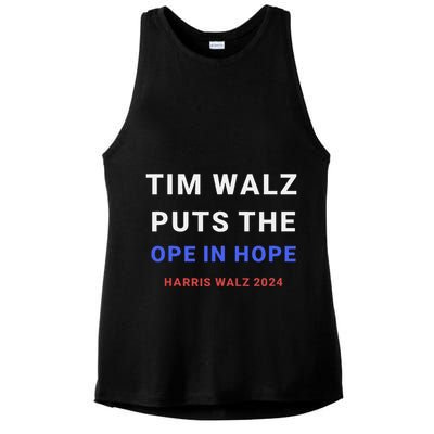 Tim Walz Puts The Ope In Hope Harris Walz 2024 Midwest Ladies PosiCharge Tri-Blend Wicking Tank