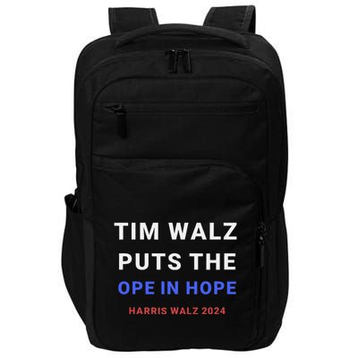 Tim Walz Puts The Ope In Hope Harris Walz 2024 Midwest Impact Tech Backpack