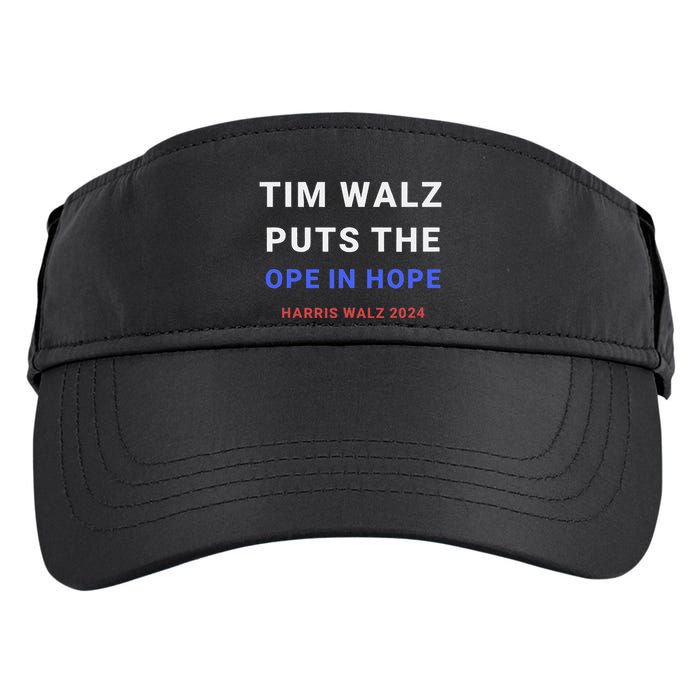 Tim Walz Puts The Ope In Hope Harris Walz 2024 Midwest Adult Drive Performance Visor