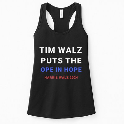 Tim Walz Puts The Ope In Hope Harris Walz 2024 Midwest Womens Tank Top