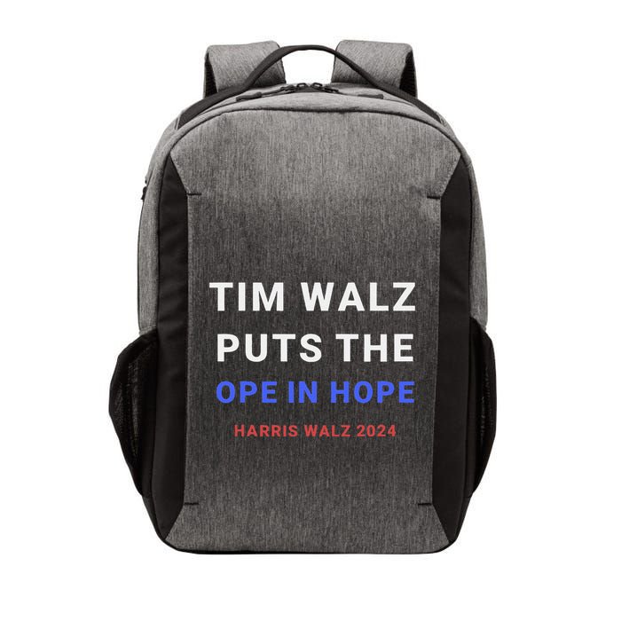 Tim Walz Puts The Ope In Hope Harris Walz 2024 Midwest Vector Backpack