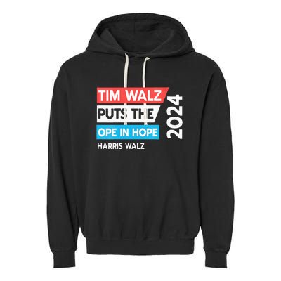 Tim Walz Puts The Open In Hole 2024 Harris Walz Garment-Dyed Fleece Hoodie