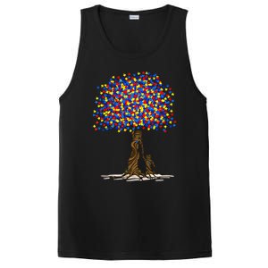 Tree With Puzzle Pieces Autism Mom And Son Autism Awareness Gift PosiCharge Competitor Tank