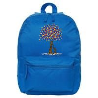 Tree With Puzzle Pieces Autism Mom And Son Autism Awareness Gift 16 in Basic Backpack