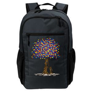 Tree With Puzzle Pieces Autism Mom And Son Autism Awareness Gift Daily Commute Backpack