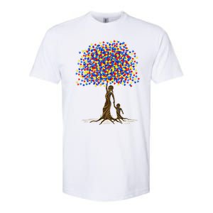 Tree With Puzzle Pieces Autism Mom And Son Autism Awareness Gift Softstyle CVC T-Shirt