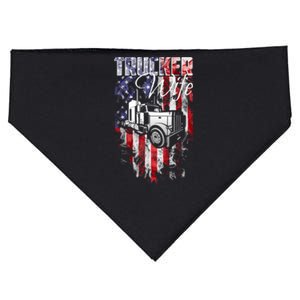 TRUCKER WIFE Proud Truck Driver Wife USA Flag Truckers Wife USA-Made Doggie Bandana