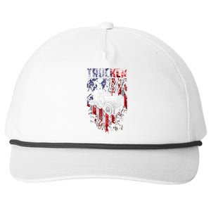 TRUCKER WIFE Proud Truck Driver Wife USA Flag Truckers Wife Snapback Five-Panel Rope Hat