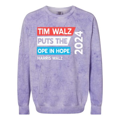 Tim Walz Puts The Open In Hole 2024 Harris Walz Colorblast Crewneck Sweatshirt