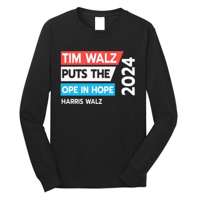 Tim Walz Puts The Open In Hole 2024 Harris Walz Long Sleeve Shirt