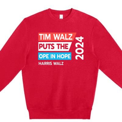 Tim Walz Puts The Open In Hole 2024 Harris Walz Premium Crewneck Sweatshirt