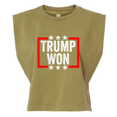 Trump Won ~ Pro Freedom ~ Anti Harris And Biden Protest Garment-Dyed Women's Muscle Tee