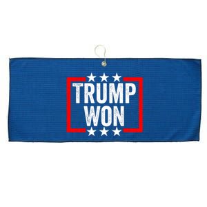 Trump Won ~ Pro Freedom ~ Anti Harris And Biden Protest Large Microfiber Waffle Golf Towel