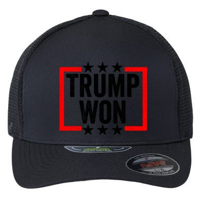 Trump Won ~ Pro Freedom ~ Anti Harris And Biden Protest Flexfit Unipanel Trucker Cap