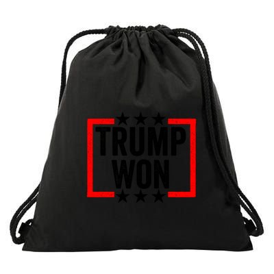 Trump Won ~ Pro Freedom ~ Anti Harris And Biden Protest Drawstring Bag