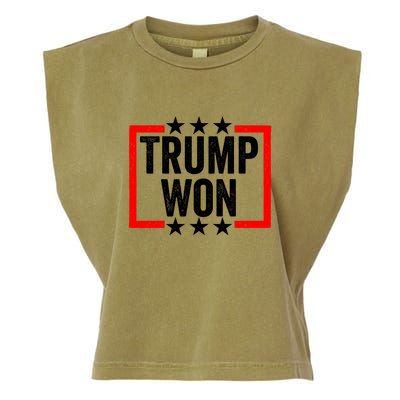Trump Won ~ Pro Freedom ~ Anti Harris And Biden Protest Garment-Dyed Women's Muscle Tee