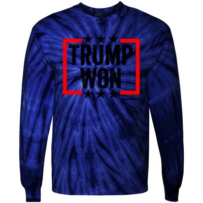 Trump Won ~ Pro Freedom ~ Anti Harris And Biden Protest Tie-Dye Long Sleeve Shirt