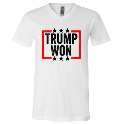 Trump Won ~ Pro Freedom ~ Anti Harris And Biden Protest V-Neck T-Shirt