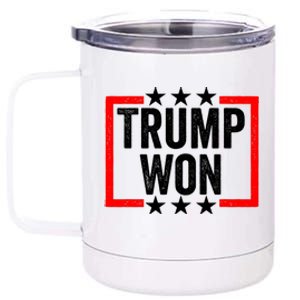 Trump Won ~ Pro Freedom ~ Anti Harris And Biden Protest 12 oz Stainless Steel Tumbler Cup