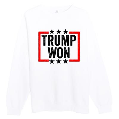 Trump Won ~ Pro Freedom ~ Anti Harris And Biden Protest Premium Crewneck Sweatshirt