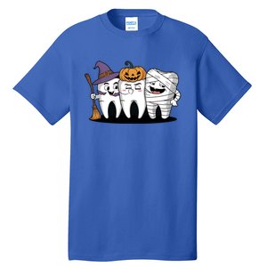 Th Witch Pumpkin Mummy Funny Dental Halloween Dentist Funny Gift Tall T-Shirt