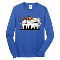 Th Witch Pumpkin Mummy Funny Dental Halloween Dentist Funny Gift Tall Long Sleeve T-Shirt