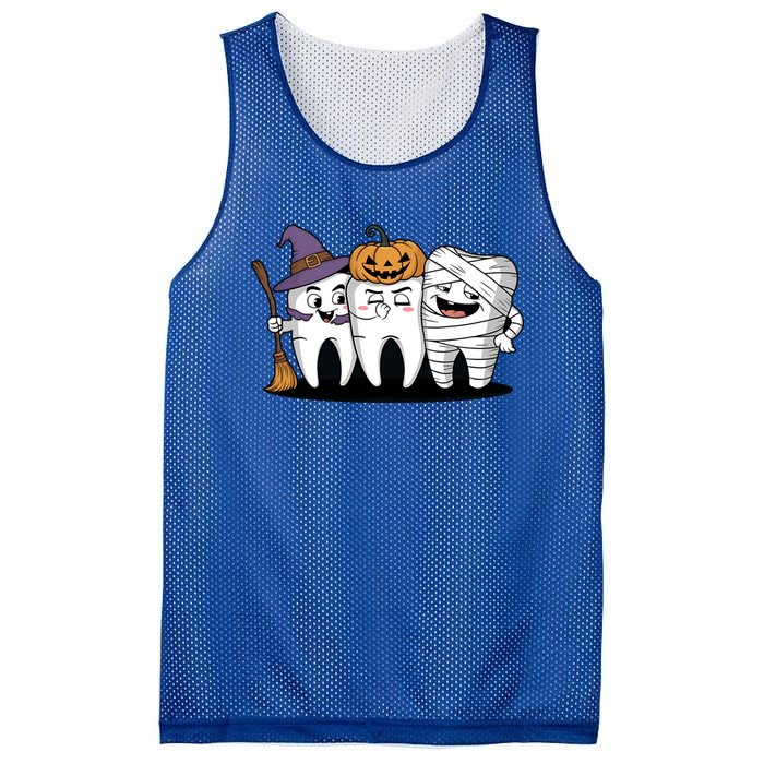 Th Witch Pumpkin Mummy Funny Dental Halloween Dentist Funny Gift Mesh Reversible Basketball Jersey Tank