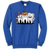 Th Witch Pumpkin Mummy Funny Dental Halloween Dentist Funny Gift Tall Sweatshirt