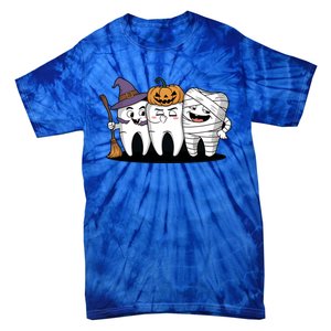 Th Witch Pumpkin Mummy Funny Dental Halloween Dentist Funny Gift Tie-Dye T-Shirt