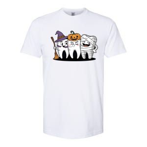 Th Witch Pumpkin Mummy Funny Dental Halloween Dentist Funny Gift Softstyle CVC T-Shirt