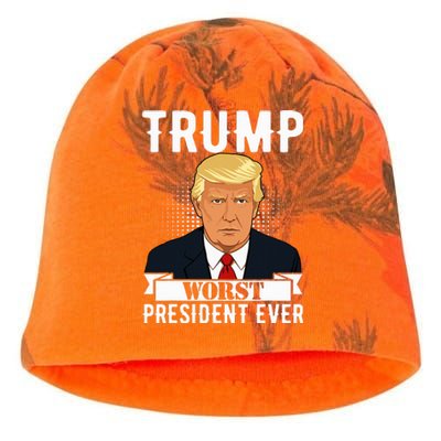 Trump Worst President Ever Political Statement Kati - Camo Knit Beanie