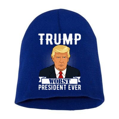 Trump Worst President Ever Political Statement Short Acrylic Beanie