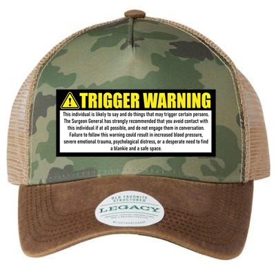 Trigger Warning Parody Warning Label For People Cool Gift Legacy Tie Dye Trucker Hat