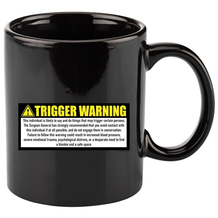 Trigger Warning Parody Warning Label For People Cool Gift 11oz C Handle Ceramic Mug