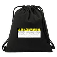 Trigger Warning Parody Warning Label For People Cool Gift Drawstring Bag