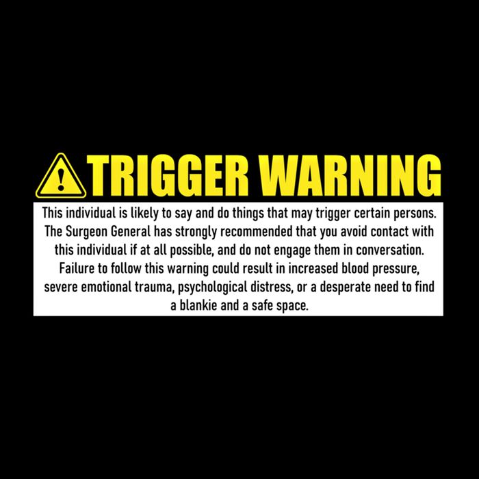 Trigger Warning Parody Warning Label For People Cool Gift Drawstring Bag