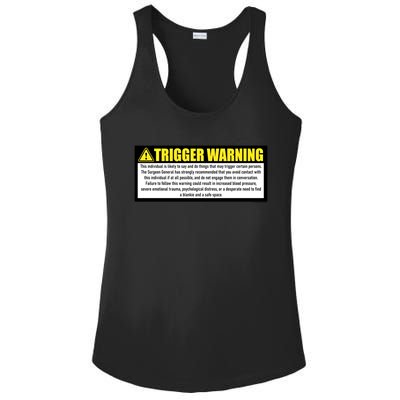 Trigger Warning Parody Warning Label For People Cool Gift Ladies PosiCharge Competitor Racerback Tank