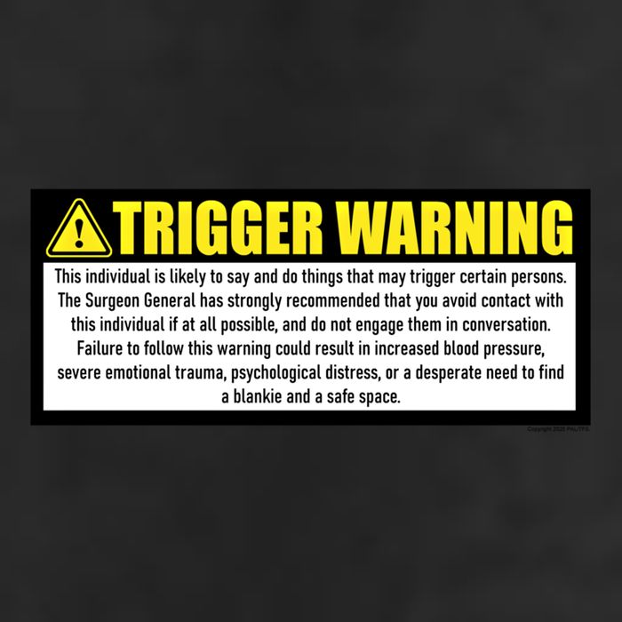 Trigger Warning Parody Warning Label For People Cool Gift 25L Jumbo Tote