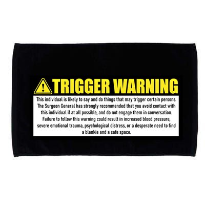 Trigger Warning Parody Warning Label For People Cool Gift Microfiber Hand Towel