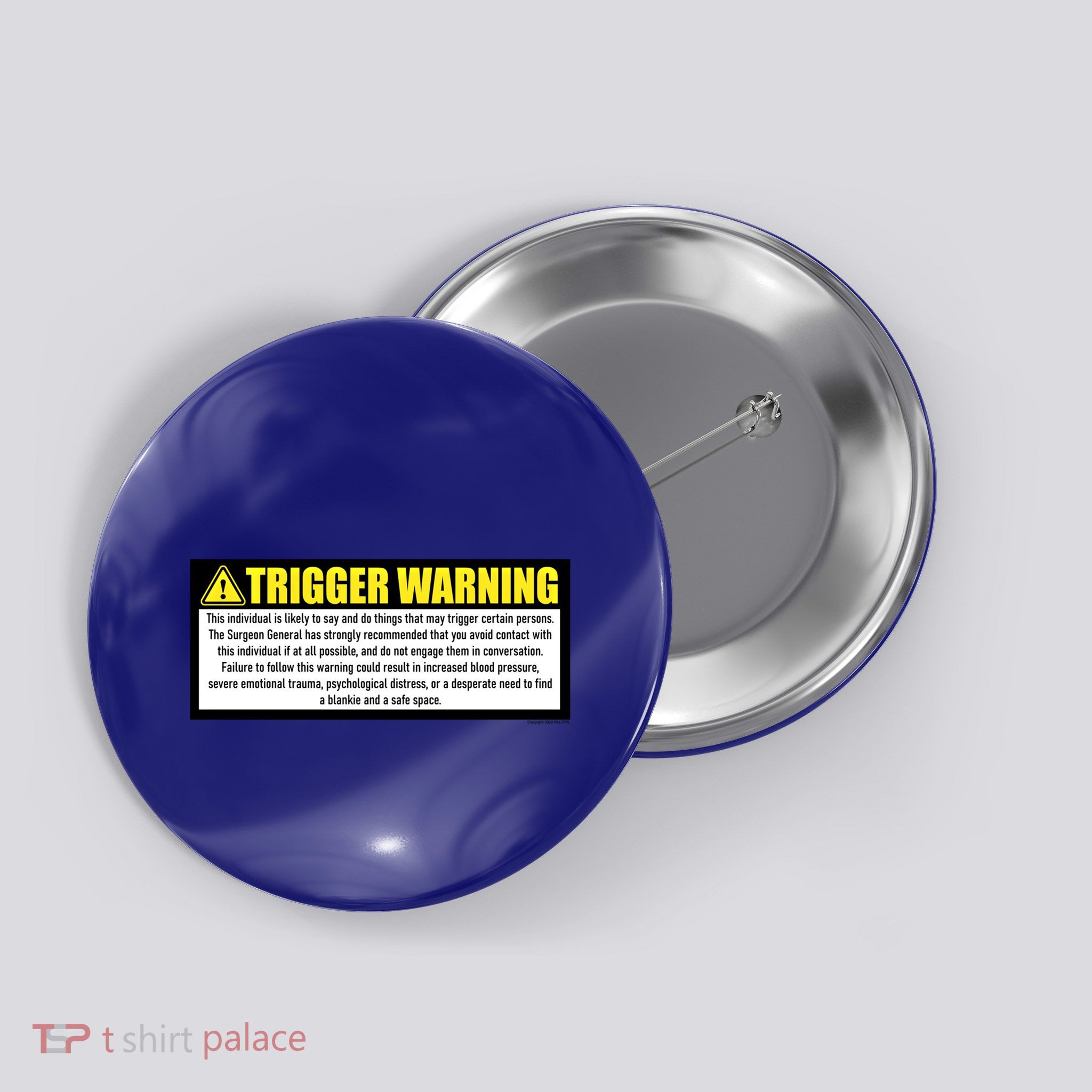 Trigger Warning Parody Warning Label For People Cool Gift Button
