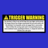 Trigger Warning Parody Warning Label For People Cool Gift Zip Tote Bag