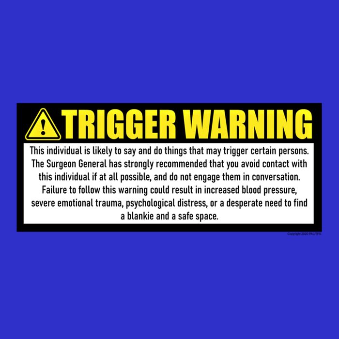 Trigger Warning Parody Warning Label For People Cool Gift Zip Tote Bag