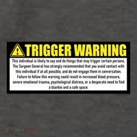 Trigger Warning Parody Warning Label For People Cool Gift Vector Backpack