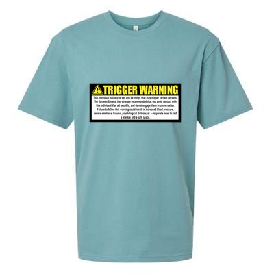 Trigger Warning Parody Warning Label For People Cool Gift Sueded Cloud Jersey T-Shirt