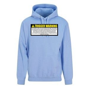 Trigger Warning Parody Warning Label For People Cool Gift Unisex Surf Hoodie