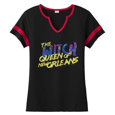 The Witch Queen Of New Orleans Lyric Redbone Halloween Ladies Halftime Notch Neck Tee