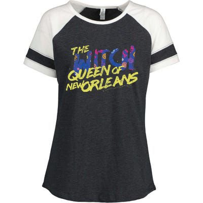 The Witch Queen Of New Orleans Lyric Redbone Halloween Enza Ladies Jersey Colorblock Tee