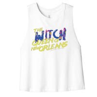 The Witch Queen Of New Orleans Lyric Redbone Halloween Women's Racerback Cropped Tank