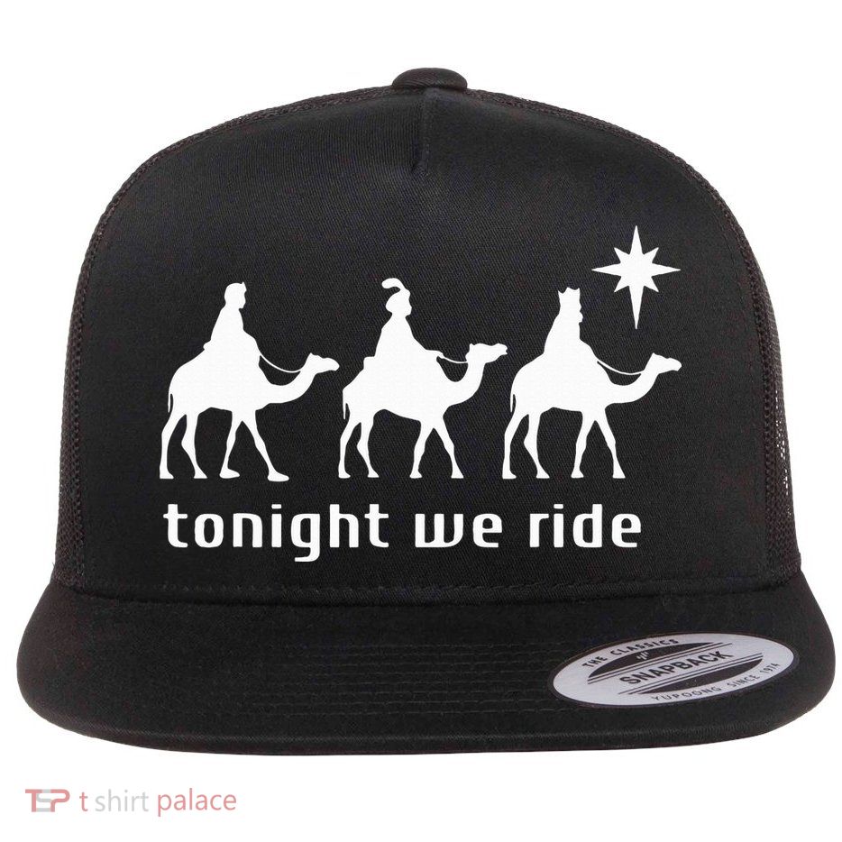Tonight We Ride Retro Three Wise Christmas Christian  Flatbill Hat