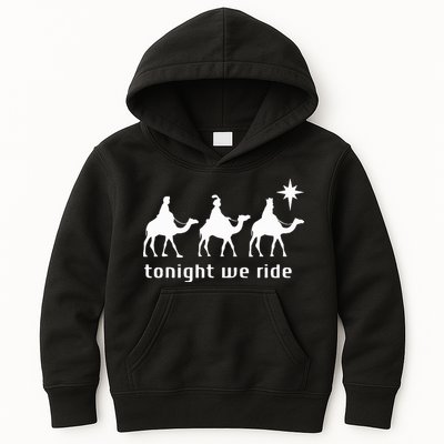 Tonight We Ride Retro Three Wise Christmas Christian  Kids Hoodie